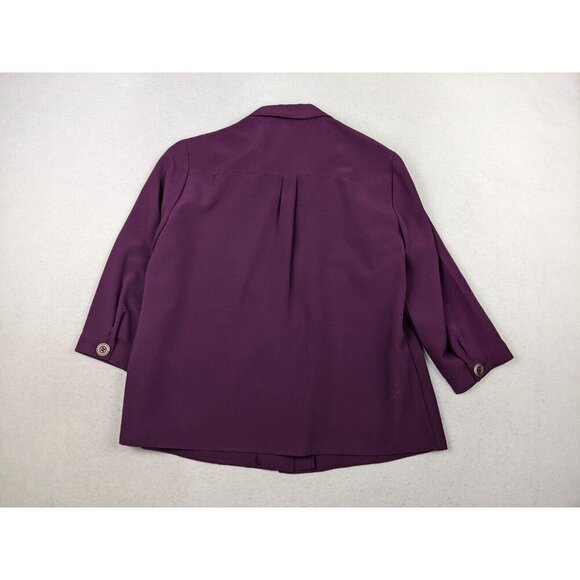 KATHY CHE - WOMEN'S PURPLE 3/4 SLEEVE BUTTON-UP TOP - SIZE S - Picture 7 of 7
